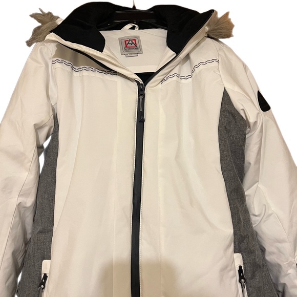 Womens White Avalanche Puffer Ski/snow Jacket With Removable Fur Hood Sz Med - Picture 4 of 15